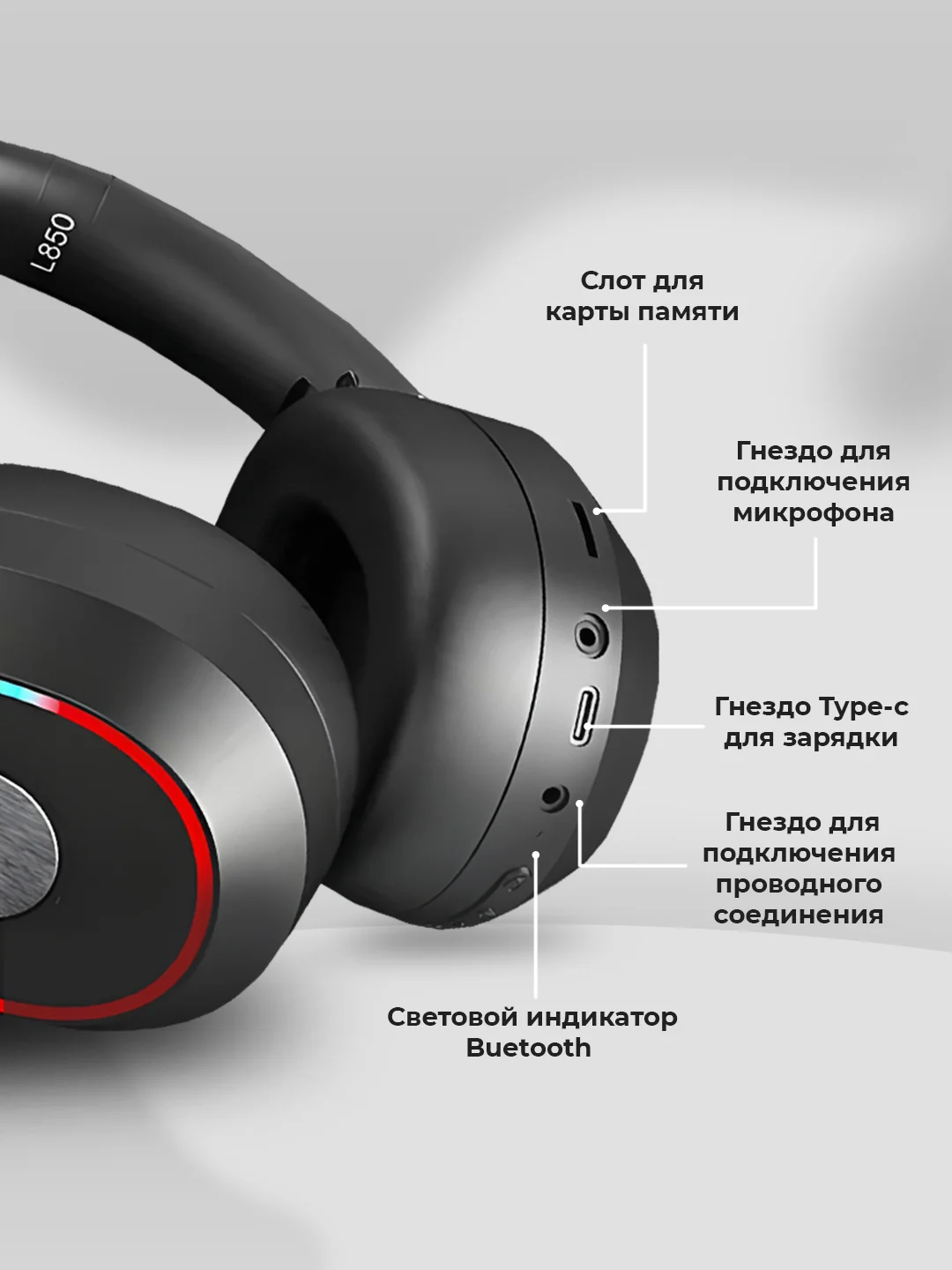 Белый беспроводные наушники, игровые, со съемным микрофоном