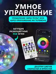 Светодиодная лента, гирлянда, 5 м, с пультом ДУ, синхронизация с телефоном