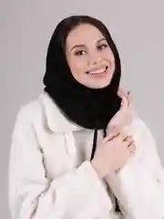 Черный капор женский вязаный