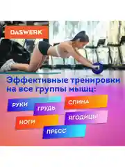 Ролик для пресса, тренажер колесо для пресса, рук, спины, с ковриком, Daswerk, 680018