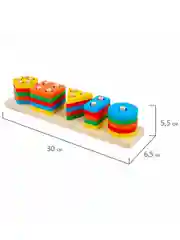 Сортер Brauberg Kids, 665259, для малышей, пирамидка, 5 фигур, развивающие игрушки, дерево