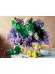 Картина стразами (алмазная мозаика) 40*50 см, ОСТРОВ СОКРОВИЩ "Букет сирени",на подрамнике