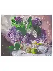 Картина стразами (алмазная мозаика) 40*50 см, ОСТРОВ СОКРОВИЩ "Букет сирени",на подрамнике