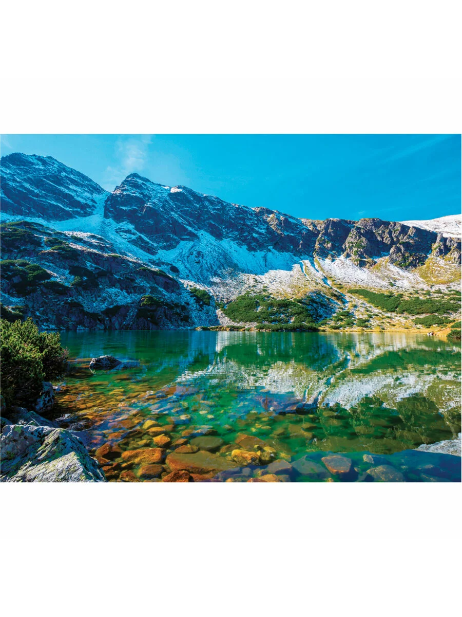 Картина стразами (алмазная мозаика) 40*50 см, Остров сокровищ "Горное озеро" на подрамнике