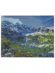 Картина стразами (алмазная мозаика) 40*50 см, Остров сокровищ "Горное озеро" на подрамнике