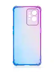 Фиолетовый чехол для Realme GT 2 Pro противоударный силиконовый BROSCORP прозрачный с защитой углов