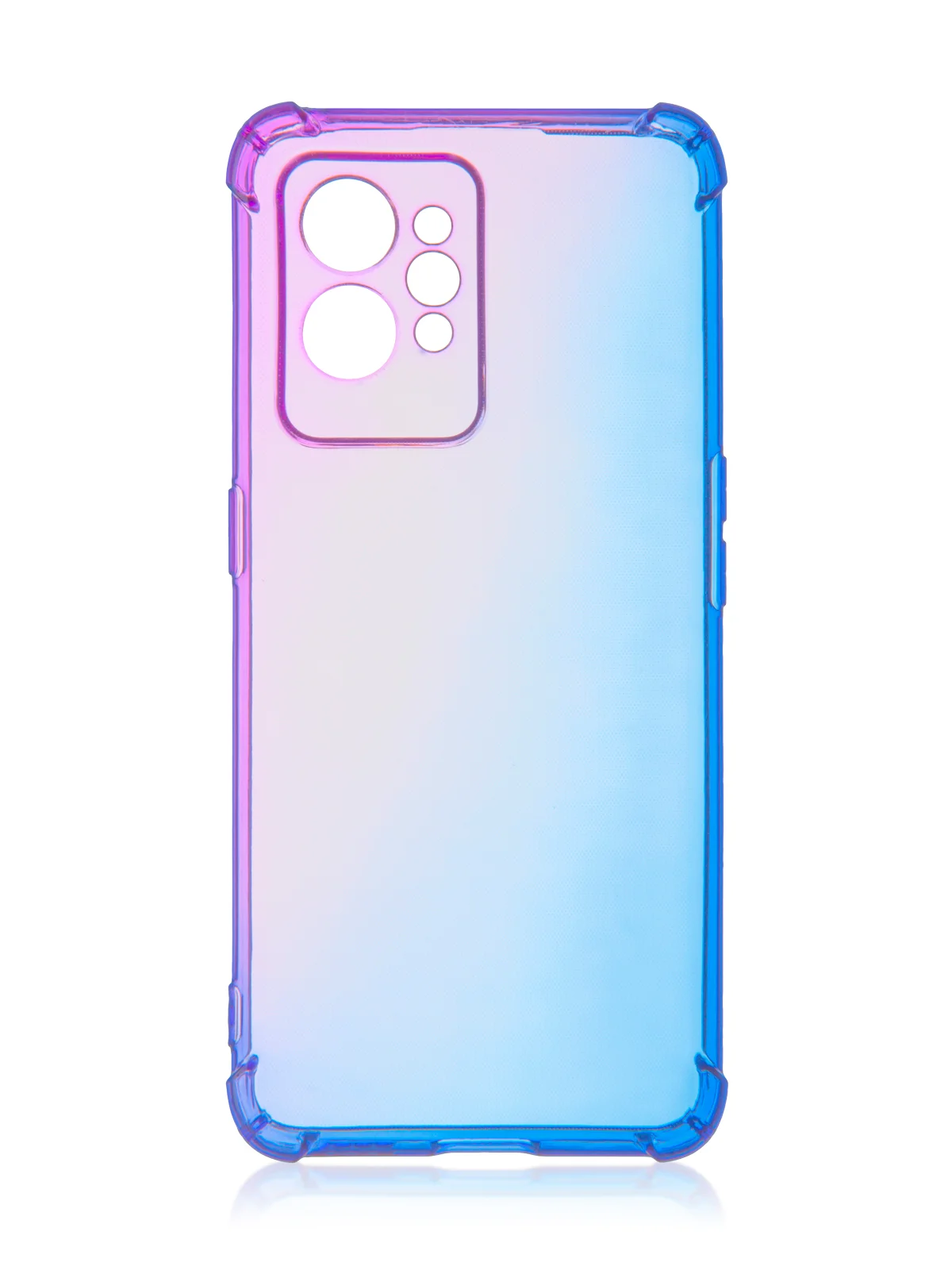 Фиолетовый чехол для Realme GT 2 Pro противоударный силиконовый BROSCORP прозрачный с защитой углов