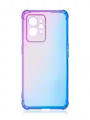 Фиолетовый чехол для Realme GT 2 Pro противоударный силиконовый BROSCORP прозрачный с защитой углов
