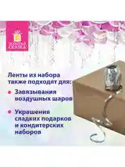 Набор для декора и подарков 4 банта, 2 ленты, голография, цвет синий, сереб, Золотая Сказка