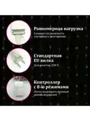 Гирлянда-занавес Золотая Сказка "Штора", светодиодная, электрическая