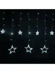 Гирлянда светодиодная LED, новогодняя "Звезды" занавес на окно, "Золотая Сказка", 591337