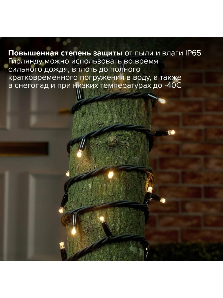 Гирлянда светодиодная новогодняя уличная Золотая Сказка, 100 Led 10 м, теплый белый 591295