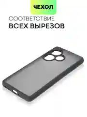 Черный чехол для Realme GT 6 /  6T / Neo 6 / Neo 6 SE пластиковый BROSCORP с силиконовой защитой