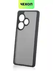Черный чехол для Realme GT 6 /  6T / Neo 6 / Neo 6 SE пластиковый BROSCORP с силиконовой защитой