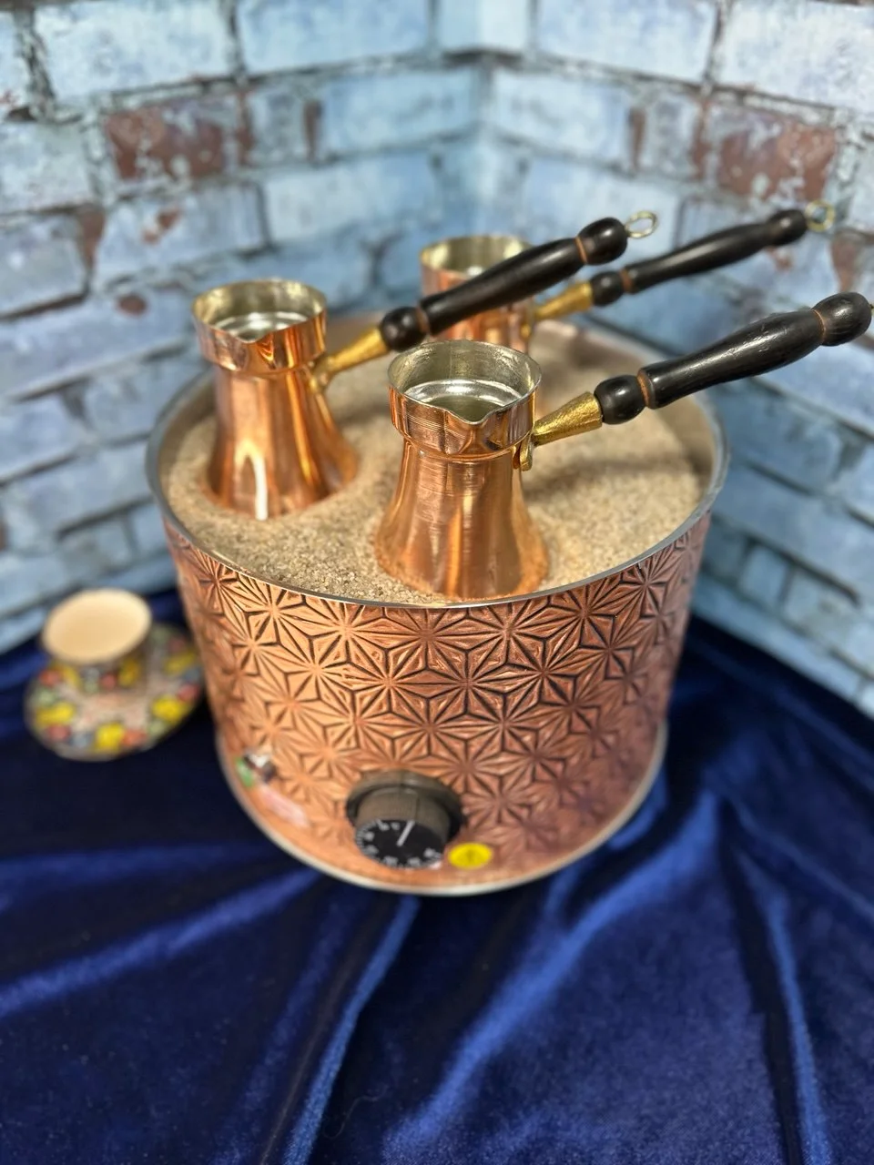 Кофеварка для приготовления кофе на песке, из меди. Турция,  диаметр 26 см