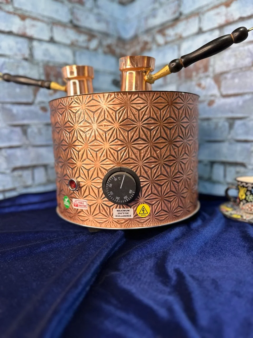 Кофеварка для приготовления кофе на песке, из меди. Турция,  диаметр 26 см