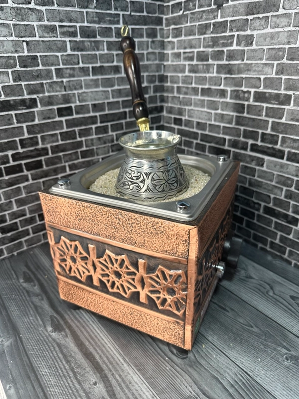 Кофеварка на песке. Кофе по-восточному. Турецкая кофеварка ручной работы из меди 17*17