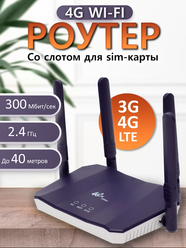 Wi-Fi Роутер со встроенным модемом 3G/4G (LTE), Слот для SIM-карты