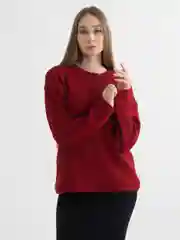 Бордовый свитер женский вязанный, оверсайз