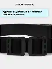 Черный фонарь налобный, аккумуляторный, светодиодный, LED, с сенсорным датчиком, 5 режимов