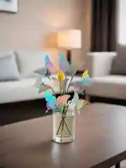 Серый металлик декоративные интерьерные бабочки 3D, наклейки на стену и растения