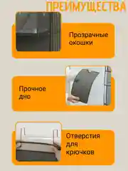 Органайзер для хранения, сумок, косметики, вещей,на дверь, кармашки