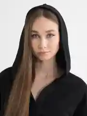 Черный толстовка женская, укороченная, худи, кофта, оверсайз, свитшот