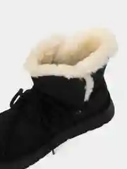 Черный зимние женские угги высокие, на платформе, с мехом