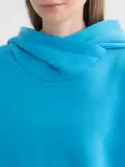 Лазурный худи женское утепленное с капюшоном, толстовка на флисе