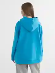 Лазурный худи женское утепленное с капюшоном, толстовка на флисе