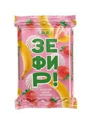 Зефир SlaSti с начинкой со вкусом банана и клубники флоу-пак 0,320кг