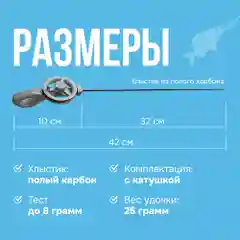 Серый удочка зимняя для блеснения "Уловка N"