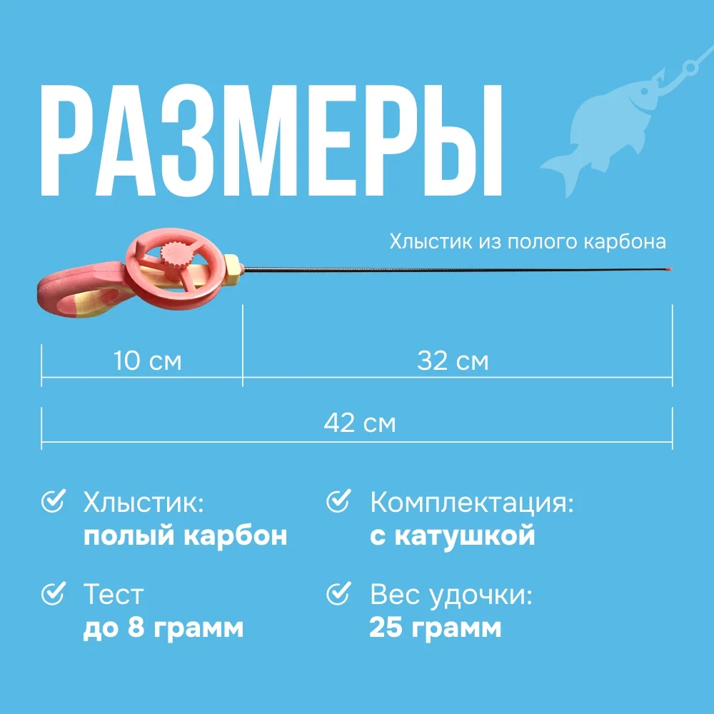 Красный удочка зимняя для блеснения "Уловка N"