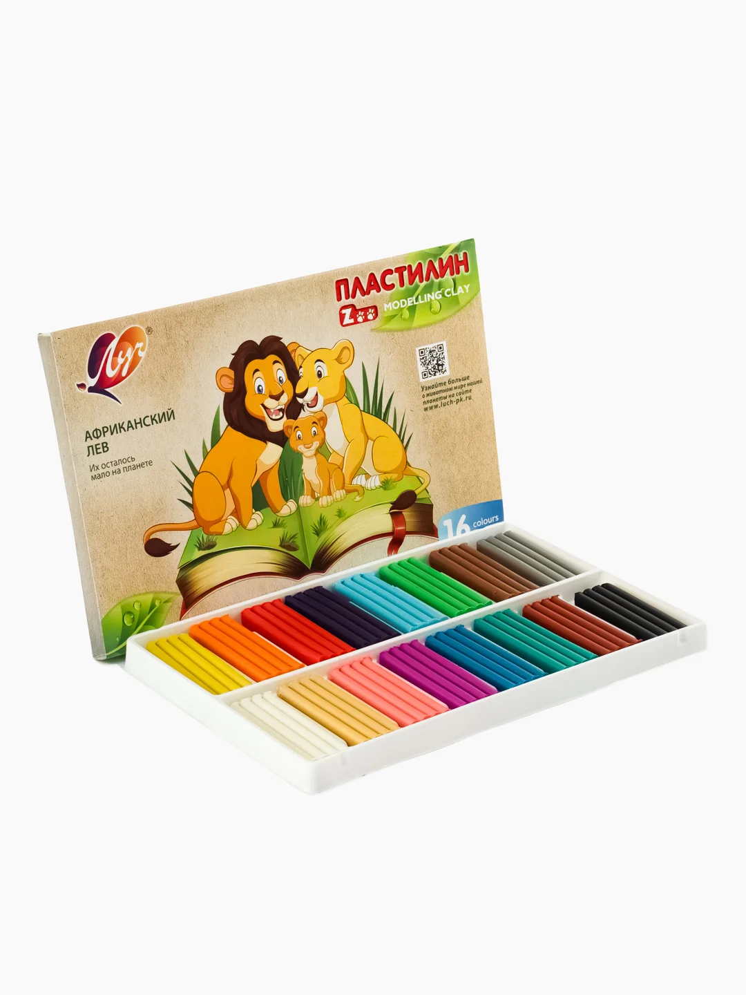 Пластилин 16цв 240г Луч "Zoo"