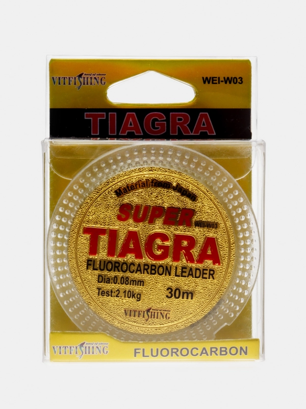 Леска рыболовная флюорокарбоновая Tiagra 30 м. 0.08, 0.10, 0.12, 0.14, 0.16, 0.18 мм