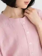 Кораллово-розовый платье женское из муслина, хлопок