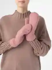 Розовый варежки женские, зимние двухслойные теплые с начесом