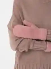 Розовый варежки женские, зимние двухслойные теплые с начесом