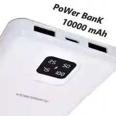 Power Bank  10000 мАч, Внешний аккумулятор с показателем заряда, 2 USB разъема для зарядки