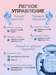 Голубой беспроводные наушники Ultra Pods с прозрачным корпусом