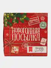 Белый коробка подарочная новогодняя  "Новый год", складная