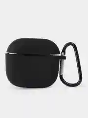Черный чехол для беспроводных наушников Apple AirPods 4 с шумоподавлением , с карабином