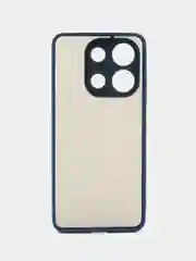 Темно-синий чехол Xiaomi Redmi Note 13 4G / Редми Нот 13 4Г, пластиковый, матовый, с цветными кнопками