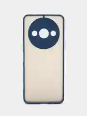 Темно-синий чехол Xiaomi Redmi A3 / Сяоми Редми А3, пластиковый, матовый, с цветными кнопками