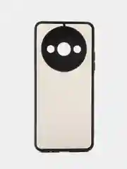 Угольный чехол Xiaomi Redmi A3 / Сяоми Редми А3, пластиковый, матовый, с цветными кнопками