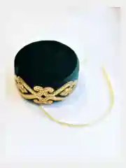 Зеленый тюбетейка женская с ободком, ручная работа