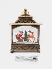 Фонарь новогодний с подсветкой и музыкой, USB, ААА