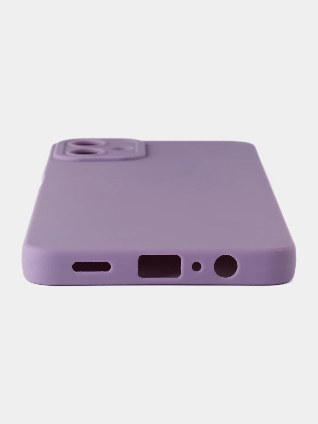 Сиреневый чехол для Samsung Galaxy A06 (Самсунг Гелакси А06), черный защита камеры силиконовый