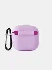 Розовый чехол для беспроводных наушников Apple AirPods 4 с шумоподавлением , с карабином
