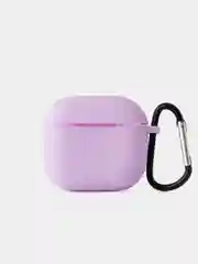 Розовый чехол для беспроводных наушников Apple AirPods 4 с шумоподавлением , с карабином